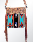 American Darling ADBG207DAR Signature Crossbody Hand Tooled Saddle Blanket Genuine Leather Women Bag Western Handbag Purse