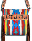 American Darling ADBG215 Large Crossbody Saddle Blanket Genuine Leather Women Bag Western Handbag Purse
