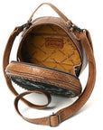 American Darling ADBG352BRW Canteen Hair On Genuine Leather Women Bag Western Handbag Purse