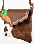American Darling ADBGS170BRW envelope Hair-On Genuine Leather Women Bag Western Handbag Purse