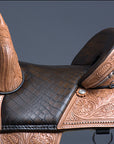 Hilason Western Horse Treeless Trail Barrel Racing American Leather Saddle