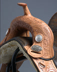 Hilason Western Horse Treeless Trail Barrel Racing American Leather Saddle