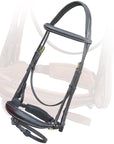 ExionPro Dressage Bridle: Mono Crown, Raised Browband, Anatomical Noseband, Detachable Flash & Web Reins