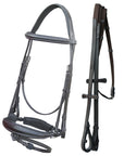 ExionPro Dressage Bridle: Mono Crown, Raised Browband, Anatomical Noseband, Detachable Flash & Web Reins