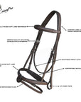 Replacement Crownpiece of ExionPro Fully Padded Snaffle Bridle with U Shaped Detachable Flash