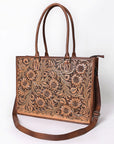 American Darling ADBG387BR Tote Hand Tooled Genuine Leather Women Bag Western Handbag Purse