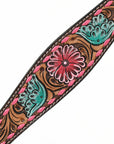 HILASON Floral Painted Beaded American Leather Horse Headstall Breast Collar