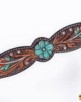 HILASON Floral Painted Beaded American Leather Horse Headstall Breast Collar