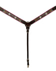 HILASON Floral Painted Beaded American Leather Horse Headstall Breast Collar