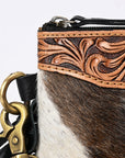 American Darling ADBG403BKW Small Crossbody Hand Tooled Hair-On Genuine Leather Women Bag Western Handbag Purse