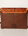 American Darling Envelope Hand Tooled Hair On Genuine Leather Women Bag Western Handbag Purse