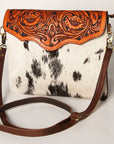 American Darling Envelope Hand Tooled Hair On Genuine Leather Women Bag Western Handbag Purse