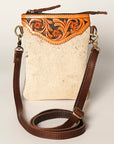 American Darling Hand Tooled Hair On Genuine Leather Women Bag Western Handbag Purse