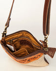 American Darling Hand Tooled Hair On Genuine Leather Women Bag Western Handbag Purse