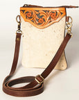 American Darling Hand Tooled Hair On Genuine Leather Women Bag Western Handbag Purse