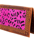 American Darling ADBG390PKCHE Wallet Hair-On Genuine Leather Women Bag Western Handbag Purse