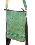 American Darling ADBG394TR Messenger Hand Tooled Genuine Leather Women Bag Western Handbag Purse