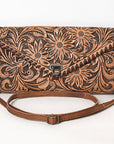 American Darling ADBG395BR Envelope Hand Tooled Genuine Leather Women Bag Western Handbag Purse