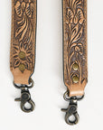 American Darling ADBT105-48 Hand Tooled Genuine Leather Crossbody Handle Strap For Bags