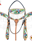 Western Horse Headstall Breast Collar Set American Leather Hilason