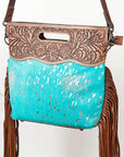 American Darling Clutch Hand Tooled Saddle Blanket Fabric Genuine Leather Western Women Bag Handbag Purse | Purses for Cute