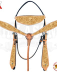 Western Horse Headstall Breast Collar Set American Leather Skull Hilason