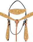 Western Horse Headstall Breast Collar Set American Leather Skull Hilason