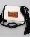 American Darling Hand Tooled Hair-On Genuine Leather Women Bag Western Handbag Purse