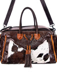 American Darling ADBG455 Duffel Hair-On Genuine Leather Women Bag Western Handbag Purse