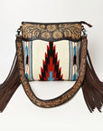 American Darling ADBGZ104 Signature Crossbody Hand Tooled Saddle Blanket Genuine Leather Women Bag Western Handbag Purse
