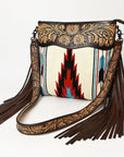 American Darling ADBGZ104 Signature Crossbody Hand Tooled Saddle Blanket Genuine Leather Women Bag Western Handbag Purse
