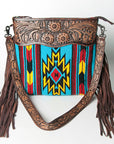 American Darling ADBGZ107R Signature Crossbody Hand Tooled Saddle Blanket Genuine Leather Women Bag Western Handbag Purse