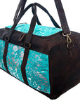 American Darling ADBG474BRWBK Duffel Hair On Genuine Leather Women Bag Western Handbag Purse