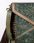 American Darling ADBG476ANTBR Envelope Hand Tooled Genuine Leather Women Bag Western Handbag Purse