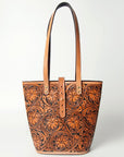 American Darling ADBG477TAN Tote Hand Tooled Genuine Leather Women Bag Western Handbag Purse