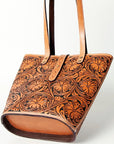 American Darling ADBG477TAN Tote Hand Tooled Genuine Leather Women Bag Western Handbag Purse