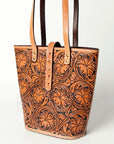 American Darling ADBG477TAN Tote Hand Tooled Genuine Leather Women Bag Western Handbag Purse