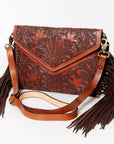 American Darling ADBG481 Envelope Hand Tooled Genuine Leather Women Bag Western Handbag Purse