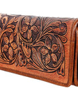 American Darling ADBG486A Wallet Hand Tooled Genuine Leather Women Bag Western Handbag Purse
