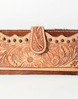 American Darling ADBG487BR Wallet Hand Tooled Hair On Genuine Leather Women Bag Western Handbag Purse