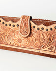 American Darling ADBG487BR Wallet Hand Tooled Hair On Genuine Leather Women Bag Western Handbag Purse