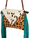 American Darling Women's Envelope Bag Hair - On Genuine Leather Handbag and Ladies Purse
