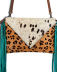 American Darling Women's Envelope Bag Hair - On Genuine Leather Handbag and Ladies Purse