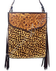 American Darling ADBGR101 Crossbody Hand Tooled Hair-On Genuine Leather Women Bag Western Handbag Purse
