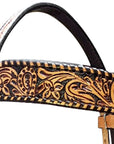 Western Horse Headstall American Leather Carved Tan Hilason