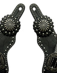 Western Leather Spur Straps Diamond Sparkle Carved Spur Straps Hilason