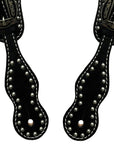 Western Leather Spur Straps Diamond Sparkle Carved Spur Straps Hilason