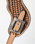 Western Leather Spur Straps Hilason Tan Basket Weaving