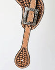 Western Leather Spur Straps Hilason Tan Basket Weaving
