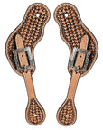 Western Leather Spur Straps Hilason Tan Basket Weaving